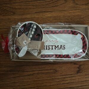 Red and Black Plaid Christmas Serving Set mud pie